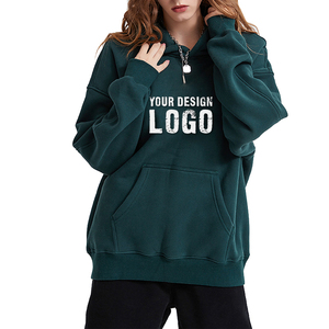 Sudadera con capucha para hombre de color liso, gruesa, con forro polar, oversize, estilo deportivo, hombro caído, para otoño e invierno, venta al por mayor OEM - Product Image 4