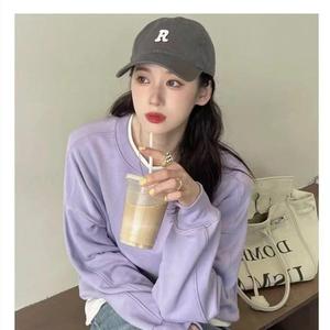 Casquette de baseball femme surdimensionnée à large bord, broderie de lettres, couleur unie, protection solaire, respirante, chapeau en toile automne-hiver - Product Image 1