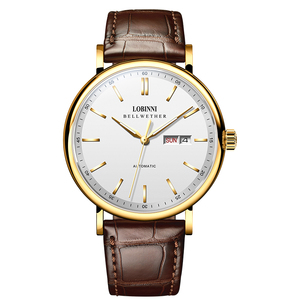 Pour LOBINNI <span class=keywords><strong>montre</strong></span> mécanique automatique pour hommes bande en acier inoxydable résistant à l'eau en gros pour <span class=keywords><strong>Boss</strong></span> <span class=keywords><strong>cuir</strong></span> ceinture pointeur cadran - Product Image 1