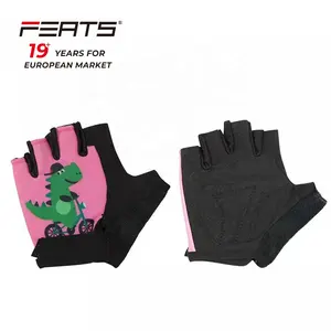 Велосипедные перчатки на полпальца FERTS с противоскользящей пеной и легко снимаемыми нашивками, детские велосипедные перчатки