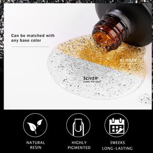 JTING Gel de Uñas con Purpurina Cromada, Láminas de Oro y Plata, Capa Superior y Base, Venta Caliente, Popular, OEM, Marca Privada - Product Image 3