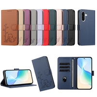 Étui portefeuille en cuir motif arbre à chat pour Samsung Galaxy S26 Edge S25 Plus Ultra S24 FE A06 A16 A26 A36 A56 A07 A17 A27 A35 A57