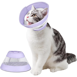 NiBao Elizabethan ayarlanabilir yumuşak kedi koni yalama durdurmak ve yara tırmalamak kedi köpek tasması - Product Image 1