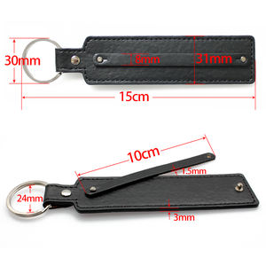 Llavero de cuero PU de 8mm, cinturón pequeño, regalos de Navidad, puede a través de 8mm, abalorio deslizante, letras deslizantes, llavero DIY de cuero PU - Product Image 2