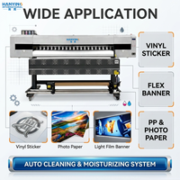 HY-1804 Nueva Impresora de Alta Velocidad Totalmente Automática de 1.8m con 4 Cabezales Eco Solventes para I3200 para Impresión de Vinilos Adhesivos y Pancartas Flexibles