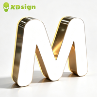 Enseigne lumineuse LED 3D personnalisée XDsign pour intérieur/extérieur, lettres en métal rétroéclairées à monter au mur, éclairage publicitaire AC 110-220V