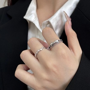 S925 Sterling <b>Silver</b> Bow Double Layer <b>Ring</b> For Women Open Teardrop Shape Fashion Jewelry Gift - Product Image 2