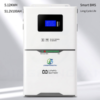 Batterie de stockage d'énergie domestique LiFePO4 JFT 5120-E-1, 51,2V 100Ah 5,12kWh, 100A Charge/Décharge, 6000 Cycles, BMS