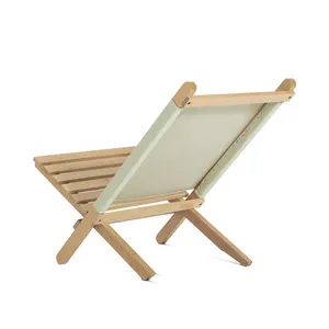 우드 프레임 패브릭 컴팩트 2 피스 중첩 편안한 해변 의자 등받이