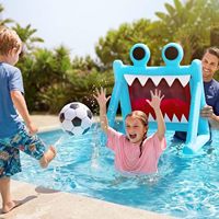 But de football gonflable 2-en-1 pour enfants avec balles, jeu aquatique de lancer et de frappe, cadeau sportif d'extérieur pour jardin, écologique