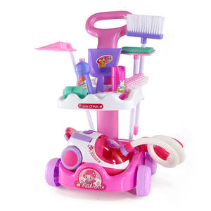 KSF Offres Spéciales plastique semblant jouer jouets pour enfants enfants jouets nettoyage <span class=keywords><strong>rose</strong></span> chariot outils jouets électriques <span class=keywords><strong>aspirateur</strong></span> chariot - Product Image 1