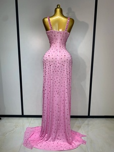 Robe longue maxi scintillante rose cristal <span class=keywords><strong>pour</strong></span> femme, élégante, <span class=keywords><strong>pour</strong></span> soirée, célébrité, fête, anniversaire, club, <span class=keywords><strong>mariage</strong></span>, invitée - Product Image 6