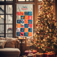 Calendrier de l'Avent de Noël de luxe réutilisable, en toile vide à faire soi-même, 49x100cm, personnalisable, à suspendre, écologique