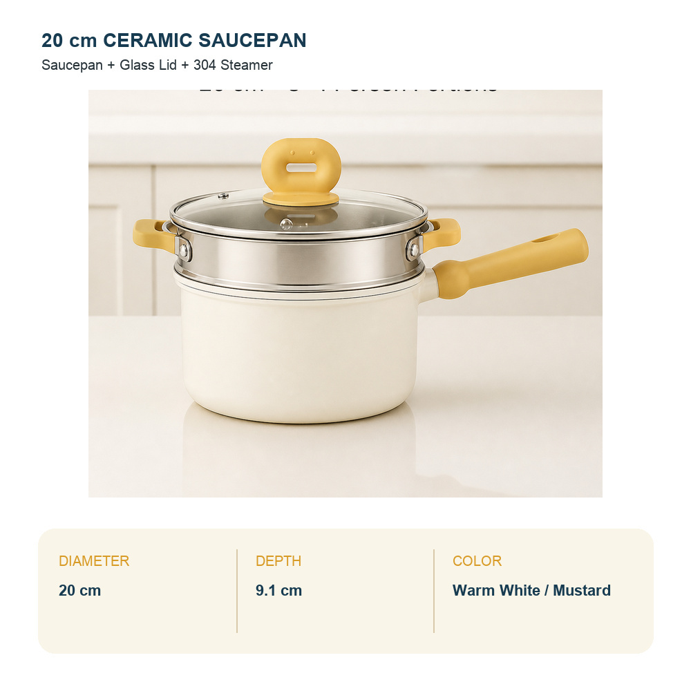 Jaune-Blanc-20cm-couvercle-casserole-et-cuit-vapeur
