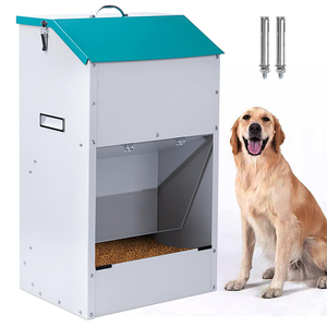 Jh-mech Dog Feeder kim loại bền công suất lớn ngoài trời 50lbs trọng lực mạ kẽm kim loại tự động Dog Feeder - Product Image 1
