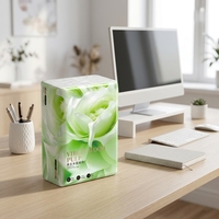 Mouchoirs en papier doux à motifs floraux verts, 6 plis, serviettes en papier blanches pour la maison, le bureau et l'hôtel