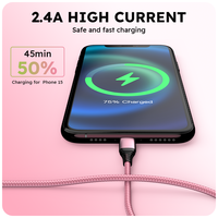 Kabel Data Pengisian Cepat USB C ke USB C dengan Jalinan Nilon Bersertifikasi CE RoHS UKCA