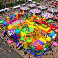 Parcours d'obstacles gonflable géant personnalisé pour enfants, aire de jeux gonflable commerciale pour l'extérieur
