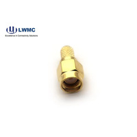 Conectores macho SMA RF Conector de crimpado macho SMA coaxial RF de latón completo para cable RG58