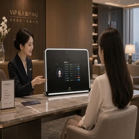 Miroir interactif intelligent portable en alliage d'aluminium avec capteur alimenté par prise, écran tactile et analyse de santé par IA