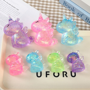 Purple Unicorn TPR Maltose Flash Stress Relief Toy Slow <b>Rebound</b> Hands Grip Pinch Stress Relief Toys - Product Image 4