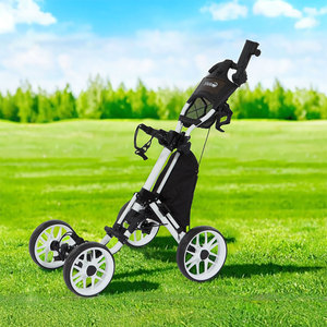 Trọng lượng nhẹ 4-bánh Xe golf đẩy giỏ hàng nhỏ gọn PVC kéo Caddy giỏ hàng với dễ dàng-to-mở thiết kế và điều khiển từ xa chức năng - Product Image 1