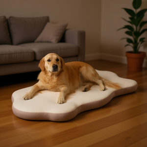 Coussin pour chien en mousse à mémoire de forme, forme ovale, en fausse fourrure, pour un repos confortable en intérieur. - Product Image 2