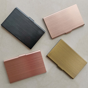 Unai Fashion Tempat Kartu Nama Stainless Steel Dompet Kartu untuk Wanita/Pria Sablon/Sabuk Sutra Tanpa Penutup Promosi - Product Image 6