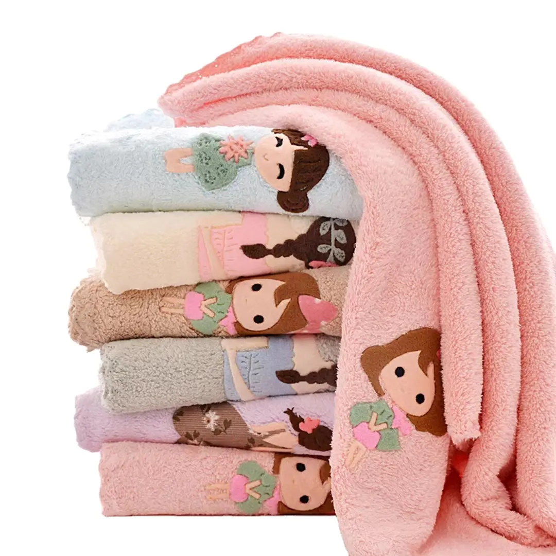 Amazon asciugamani donna corallo felpa toppa bagno morbido assorbente a righe Premium cartone animato di alta qualità a maglia T/T GRS quadrato bambino