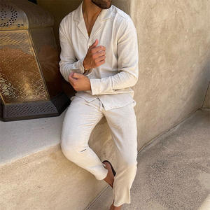 <span class=keywords><strong>2022</strong></span> otoño nueva llegada moda Color sólido Top de un solo pecho pantalones largos Casual conjuntos de dos piezas de talla grande ropa de <span class=keywords><strong>hombre</strong></span> traje - Product Image 4