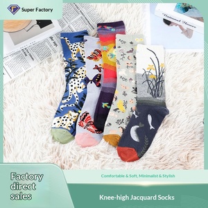 Chaussettes décontractées en coton lavé, motif jacquard animaux mignons, mi-mollet, tendance, respirantes, absorbantes, à <span class=keywords><strong>aiguille</strong></span> unique, unisexe, directement de l'usine - Product Image 4