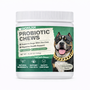 Golosinas Masticables Probióticas para Perros, 6 Cepas de Lactobacillus, Apoyo para la Salud Intestinal, Suplementos de Cuidado de la Salud Formulados por Veterinarios - Product Image 1