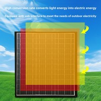 Petit panneau solaire monocristallin noir léger et pliable pour l'extérieur, sac de charge 200W-500W portable