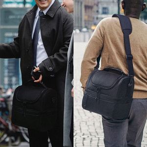 Free Sample Adult <b>Lunch</b> Box Insulated <b>Lunch</b> <b>Bag</b> Large Cooler Tote <b>Bag</b> for Men, Women, Double Deck Cooler(<b>Black</b> Large) - Product Image 6