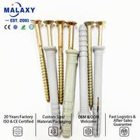 Vis d'expansion en nylon personnalisée MALAXY, cheville murale en plastique PA6, fixation robuste pour béton, brique, bloc, vis d'expansion en plastique