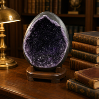 Œuf de dinosaure en cristal naturel, géodes de quartz améthyste, citrine brute, pierre de guérison spirituelle, décoration tendance