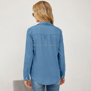 Nardon Apparel, nueva tendencia, camisas de mezclilla a la moda para mujer, primavera Otoño, Vintage, mezclilla, manga larga para mujer - Product Image 2