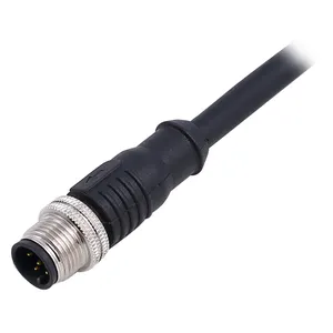 Kabel Ekstensi Jenis Laki-laki Ke Perempuan Kabel Spiral M12 4 5 Pin Konektor Tahan Air Kabel