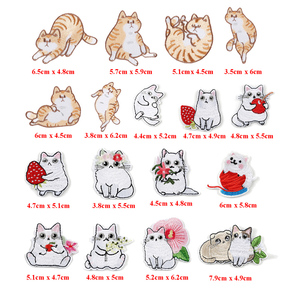 Vendita calda tema paradiso animale simpatico cartone animato ferro su ricamo gatto patch per la borsa dei vestiti - Product Image 2