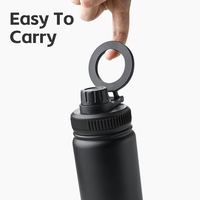 Gourde isotherme en acier inoxydable à double paroi de 24 oz avec paille intégrée, sans BPA, pour le sport, la randonnée, les voyages et la salle de sport