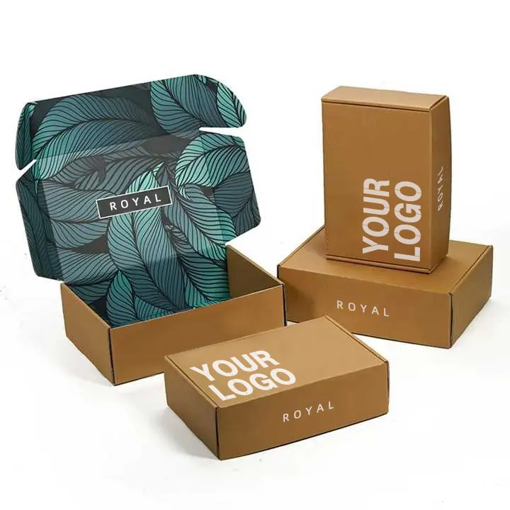 Boîtes d'emballage avec logo personnalisé, boîtes cadeaux en papier kraft, boîtes d'expédition en papier, expédition personnalisée