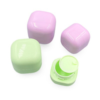 Nouveau style de pot à crème carré en plastique Macaron 20g/30g/50g, options d'impression multiples, échantillon de crème pour le visage, emballage cosmétique vide