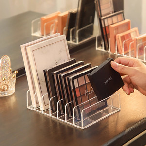 Boîte de rangement transparente pour palette de fards à paupières, organisateur de maquillage à 1 couche pour le rangement des cosmétiques sur le bureau avec séparateurs - Product Image 1