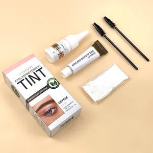 Kit de teinture de sourcils au henné en gros kit de teinture de sourcils et de cils de marque privée pour salon de coiffure