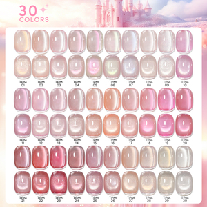 ยาทาเล็บเจลแมวตาแมวสีชมพูพีชชี่วิมซี่ 15 มล. แบรนด์ส่วนตัว กลิตเตอร์สีชมพู สปริงแม็กเนติก วานิชสำหรับทำเล็บ ชุดอุปกรณ์ทำเล็บ - Product Image 3