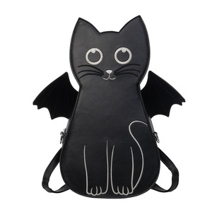 Sac en forme de <span class=keywords><strong>chat</strong></span> pour femmes Halloween Gothique Sac à main <span class=keywords><strong>chat</strong></span> noir 3D avec ailes de chauve-souris détachables Forme de dessin animé Petit sac à dos pour Halloween - Product Image 6