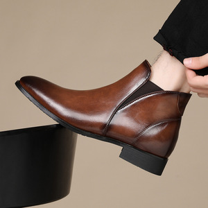 Botas <span class=keywords><strong>Chelsea</strong></span> 2025, Nuevas, Casuales, para Hombre, Botas Cortas, Talla Grande, Botas de Cuero, Venta al Por Mayor - Product Image 2