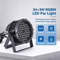 Nouveau produit : Lampe à LED étanche 54x3W, IP65, DMX512, RGBW, adaptée aux bars, DJ, discothèques et éclairages de scène LED.