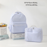 Sac à dos à carreaux vichy mignon avec volants décoratifs, sac à dos d'école léger pour filles, sac à dos quotidien Kawaii pour étudiantes