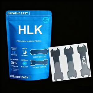 Tiras Nasales Deportivas de Seda HLK, Envoltura Individual Personalizada, Transparentes, Sin Fármacos, Anti-Ronquidos, Alivio de la Congestión, Cinta Nasal para Dejar de Roncar - Product Image 1
